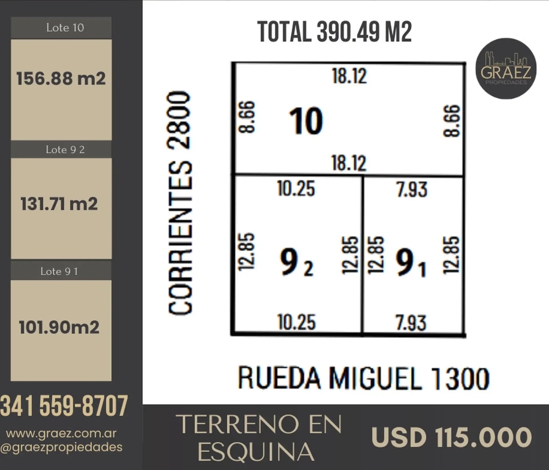 Terreno en venta Corrientes y Rueda